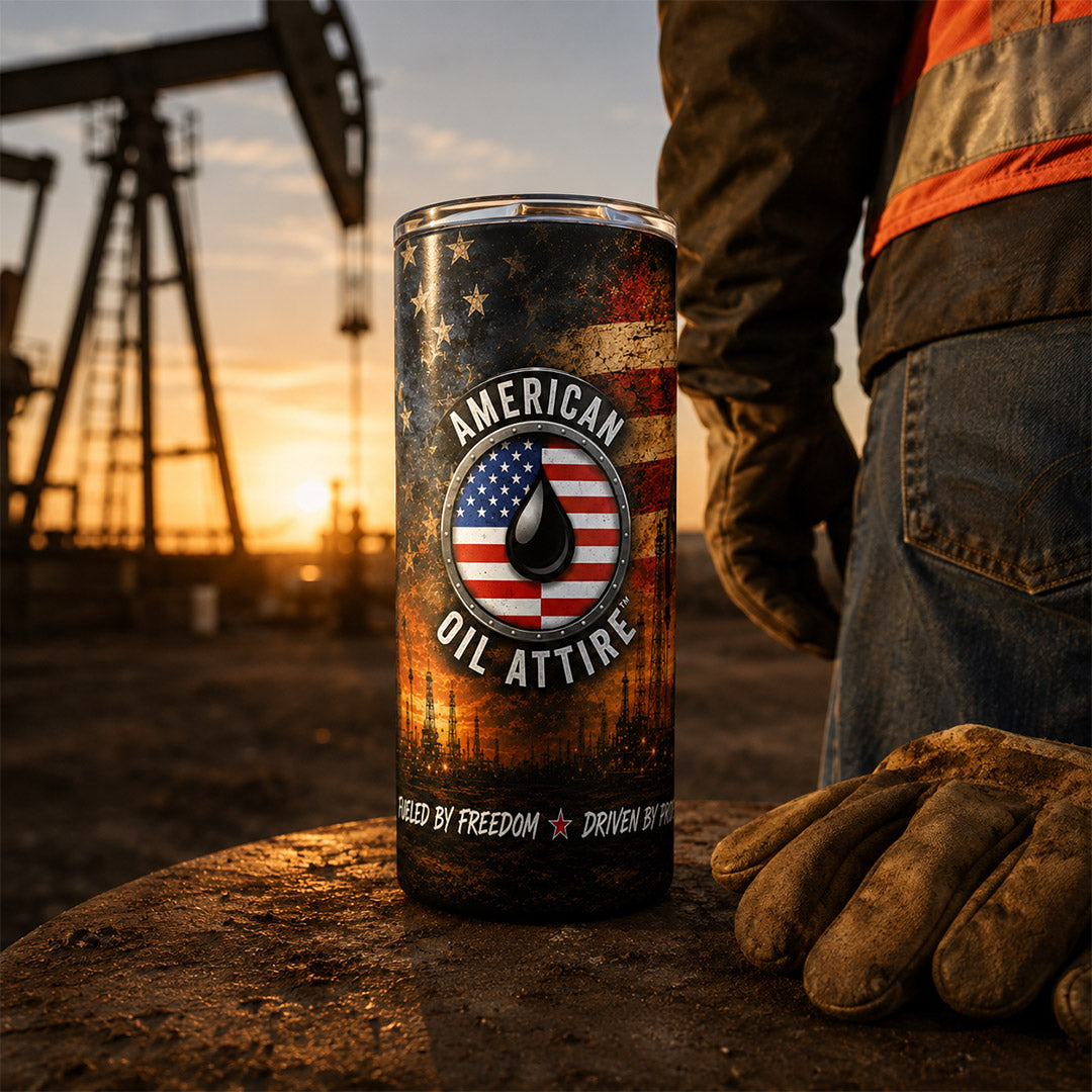 American Oil Attire™ Fueled by Freedom 20 oz Tumbler