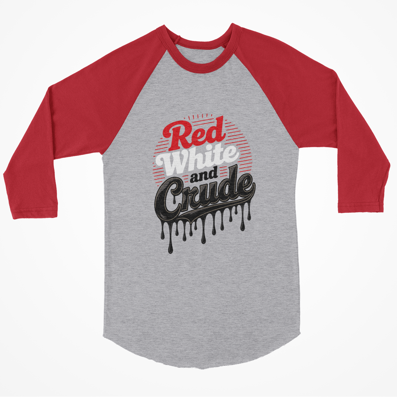 Red, White & Crude Baseball Tee
