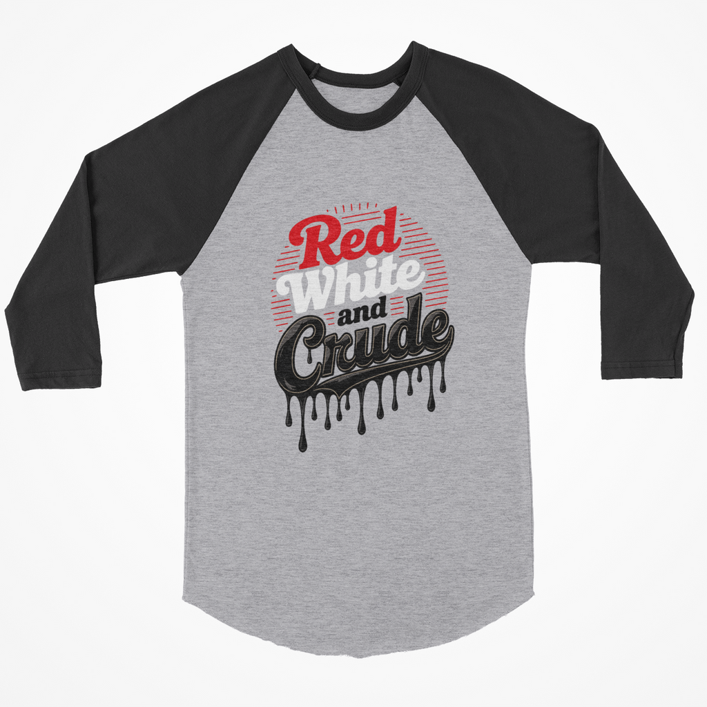 Red, White & Crude Baseball Tee - Smoke